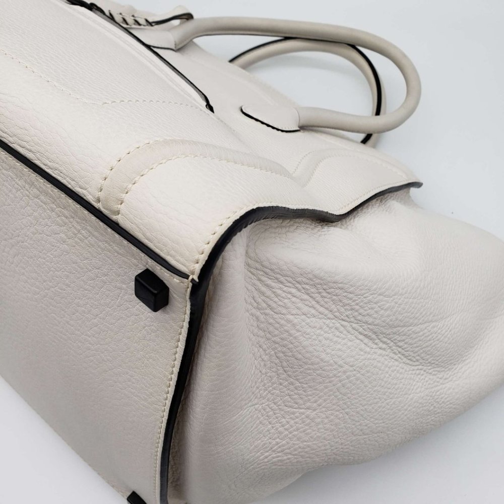 100% Authentic CELINE  White Leather Hand Bag - Picture 12 of 16